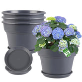 Myfeegoin 10-inch plant pot with rolled rim for easy transport.