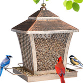 MYITYARD bird feeder with outdoor hanging bronze finish attracts songbirds and enhances garden ambience