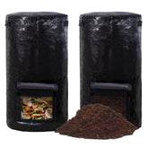 MyLifeUNIT 34-gallon outdoor compost bin two-pack; durable and weather resistant for garden waste.