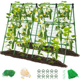 MYMULIKE cucumber trellis frame offers sturdy support for climbing plants in outdoor gardens.