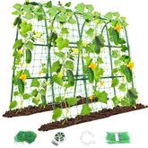 MYMULIKE cucumber trellis U-shape assembly supports vigorous climbing plants.