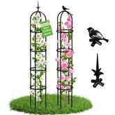 MYMULIKE garden obelisk trellis assembled for vertical growth support.