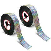 MP Mypole Bird Scare Tape shimmering in sunlight with the diamond pattern deterring birds