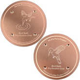 Mzesssmy bird bath copper disc in action keeps water clearer between cleanings.