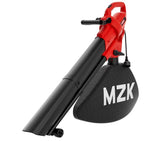 MZK 3-in-1 blower-vacuum-mulcher front view shows powerful airflow for yard cleanup.