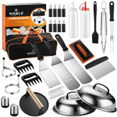 N NOBLE FAMILY 38pcs griddle kit wide shot for organized outdoor cooking