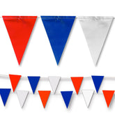 NACARUM pennant banner flag in red, blue and white for high-visibility outdoor signaling.