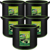 NACHLYNN 5-pack 10-gallon grow bags for versatile gardening indoors or outdoors