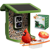 Nafnti Bird Feeder Camera outdoors delivers crisp 2K live video of visiting birds.