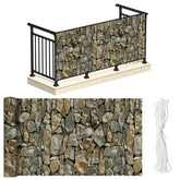 NAIMORUI PVC balcony privacy screen stone close-up texture showing durability.