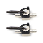 Nakkaa 2PCS 1-4in steel inline shutoff valve closeup shows durable construction for reliable fuel control