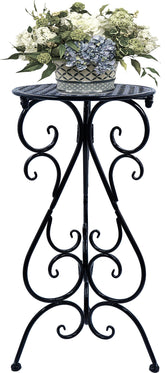 NAKUPE metal plant stand top view with sturdy 11 inch round grid surface for large pots