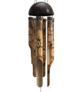 Nalulu rustic bamboo wind chime on the outdoor porch, delivering calming tones.