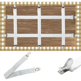 Namubarwa Hidden Strap Tablecloth Clip secure on windy outdoor table.