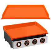 NancyL 17-inch griddle cover in side view provides full-edge protection against rust.
