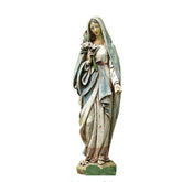 Napco Imports Mary holding lily bouquet ivory figurine ideal for indoor display