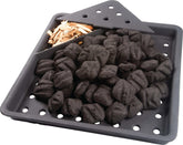 Napoleon cast-iron charcoal tray on burners for versatile grilling