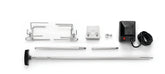 Napoleon rotisserie kit with 40.5-inch extension enabling even roasting on larger Rogue grills