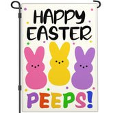 NASIAN Happy Easter flag on a pole with welcoming spring scene