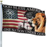 NASIAN one nation under god flag 3x5 outdoors for durable patriotic display