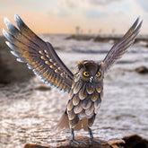 Natelf garden owl sculpture standing metal boosts curb appeal and weather resistance.