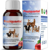 NateNatenight Praziquantel bottle for horse and poultry shows liquid formula for easy dosing.