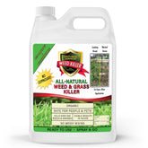 Natural Armor weed killer bottle pour shows fast weed control near driveways.