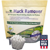 Natural Waterscapes Muck Remover Pellets 5 lb bag ready for pond treatment.