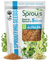 Nature Jims Sprouts alfalfa seeds bag, ready for home sprouting
