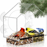 Nature's Hangout clear window feeder provides unobstructed window-view for relaxing birding moments.