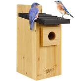 Nature's Way Wild Wings WWCH3 cedar blue bird box exterior with predator guard for safety