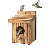Natureylwl hummingbird house exterior in natural pine wood for outdoors