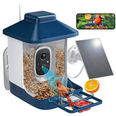 NAVFS Bird Feeder Camera setup in the garden enabling steady backyard viewing and AI IDs.