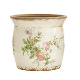 Nearly Natural Tuscan ceramic planter with floral print, ideal for stylish indoor displays.