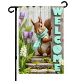 NebuIuxe squirrel flag double-sided welcome banner for garden paths