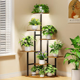 Nedechom corner plant stand with grow lights for year-round indoor greenery.