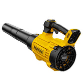 Nelhalt blower with turbo-boost 600 CFM power for quick leaf clearing.