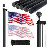 NELXINJO 20ft flagpole kit installed in a yard for durable outdoor display