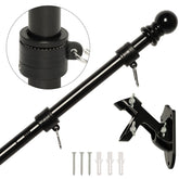 NELXINJO 5ft flag pole kit with exterior bracket for outdoor mounting.