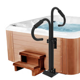 Neorexon two-way hot tub handrail with adjustable height for easy entry.