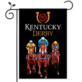 Nepnuser Kentucky Derby flag front view for porch and festive lawn decor