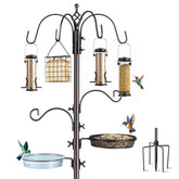 NestShld bird feeding station with six hooks for versatile feeding setups.