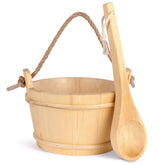 NetLea sauna bucket in cedar wood with rustic grains for authentic steam rituals