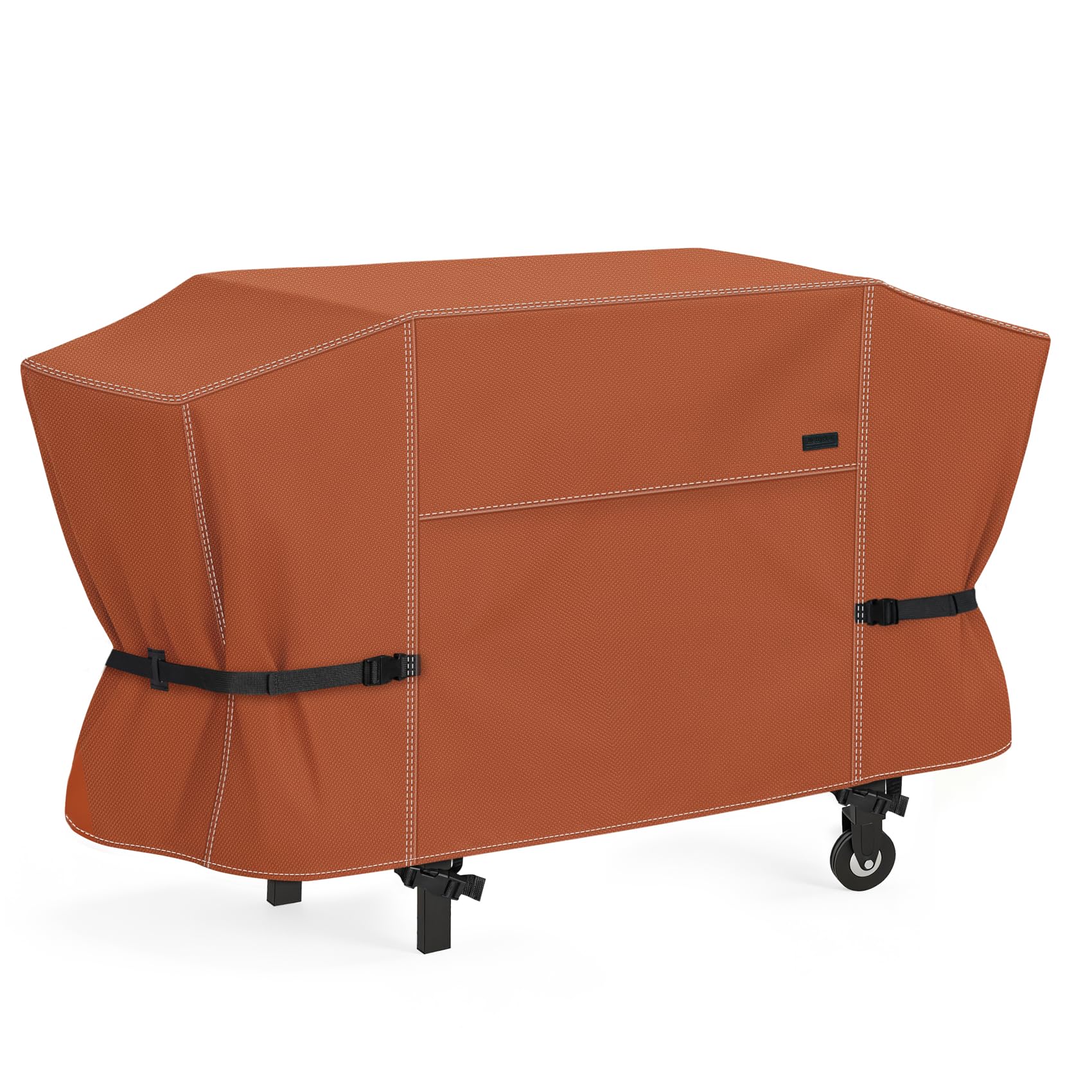 NettyPro griddle cover demonstrates a 67x27 inch fit protecting against rain.