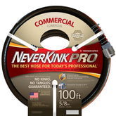 NeverKink Pro Water Hose with mesh construction shown for kink resistance and durability.