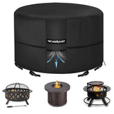 NEVERLAND round fire pit cover on a 36x24 inch pit protects from rain