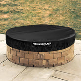Neverland round fire pit cover on a 57-inch pit diameter protects from rain