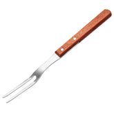 New Star Foodservice BBQ fork with wood handle, front view, built for durability.