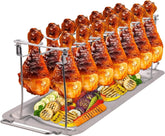 NEWCOMDIGI chicken leg rack on grill with 14-slot design for even cooking