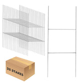 Newflager H-Stakes 17in side view shows durable galvanized steel for reliable yard signs.